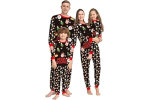 TAPANET Christmas Pajamas for Family Xmas Pjs Matching Sets Long Sleeve Shirt and Pant Holiday Sleepwear Plus Size Loungewear