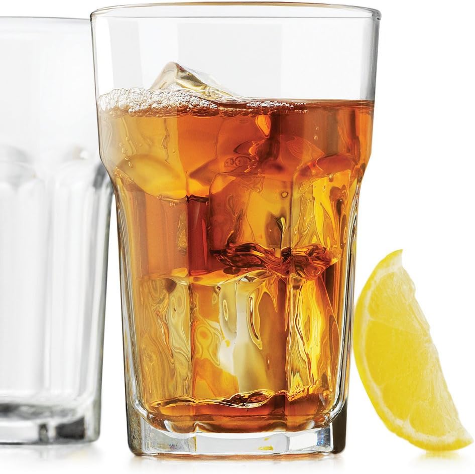 Gibraltar Libbey 15237 DuraTuff 10 oz Beverage Glass, Set of 6 w/FDL Party Picks