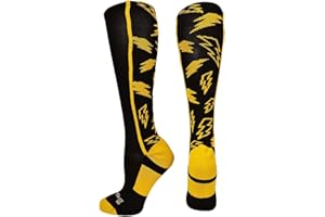 MadSportsStuff Socks with Lightning Bolts for Softball Baseball Soccer for Boys Girls Men Women Youth Adult Over the Calf