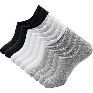 5 Pairs No-Show Ankle Socks, Anti-Slip Low Cut Invisible Liners for Women & Men