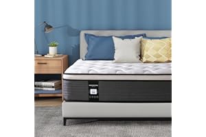 MARINE MOON 10 Inch Full Mattress, Memory Foam Hybrid Mattress, Motion Isolation Pocket Spring Mattress in a Box, Medium Firm for Pressure Relief, Breathable Pillow Top, CertiPUR-US Certified