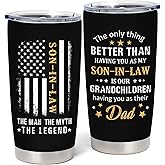 Cudoviqu Son In Law Gifts - Birthday Gifts for Son In Law - Gifts from Mother/Father in law, 20 oz Stainless Steel Tumbler With Lid & Straw