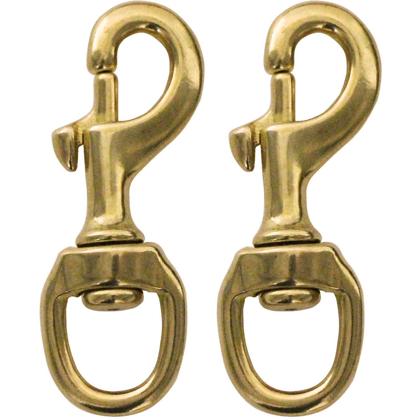 aufodara 2pcs Heavy Duty Swivel Solid Brass Snap Hook Key Ring Hook Clip Buckle for Dog Leashes, Dog Collars and Keychain (6#)