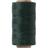 KIVISIN Round Waxed Polyester Thread 0.55mm, 440 Yards, Dark Green, Stiff 3 Ply Leather Wax String for Hand Sewing, Beading, Knotting, Book Binding, Upholstery, Macrame Jewelry and Bracelets Making