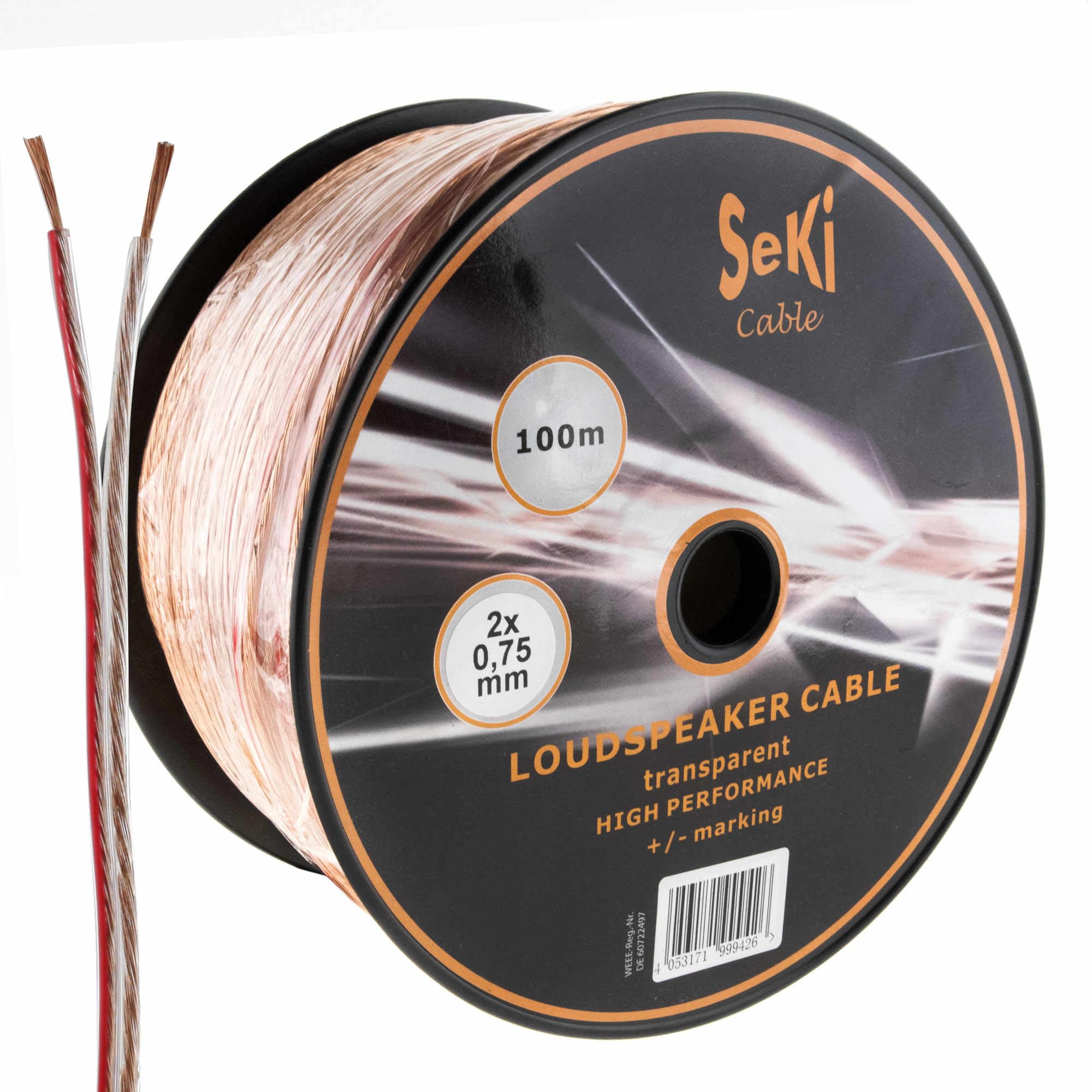 Speaker Cable 2 x 0.75 mm² 100 m Transparent CCA Audio Cable Box — image 1