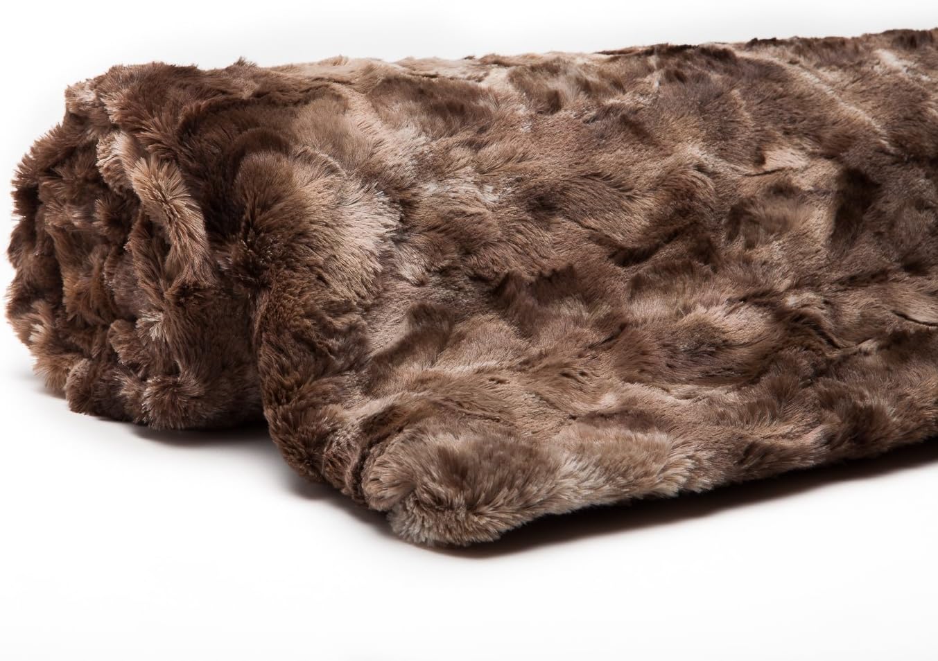 Chanasya Fuzzy Faux Fur Throw Blanket - Light Weight Blanket for Bed Couch and Living Room Suitable for Fall Winter and Spring (50x65 Inches) Chocolate: Home & Kitchen