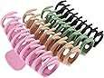 TOCESS Big Hair Claw Clips 4 Inch Nonslip Large Claw Clip for Women and Girls Thin Hair, Strong Hold Hair Clips for Thick Hair, 4 Color Available (4 Packs)