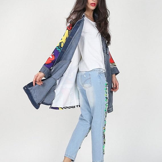 graffiti jean jacket womens