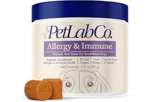 PetLab Co. Allergy & Immune Daily Probiotics for Dogs. Supports Yeast Production, Seasonal Allergies, Intermittent Itchiness, Gut & Digestive Health - 30 Chews for Small Dogs - Packaging May Vary