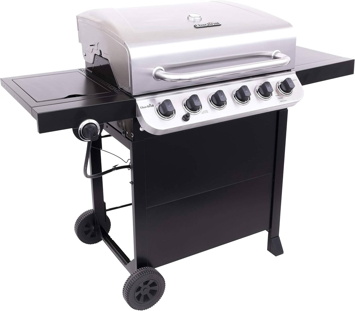 review Char-Broil 463274419 Performance 6-Burner Cart Style Gas Grill, Stainless/Black