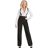 Adult Gangster Lady Costume Womens, Mobster Halloween Outfit, Black and White 1920's Speakeasy Costume, Roaring 20s Attire