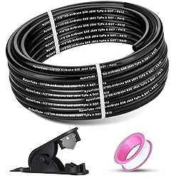 1/2" OD x 50FT DOT Air Line Tubing Kit Black SAE