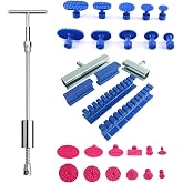 U/D Dent Repair Kit - 2 in 1 Dent Puller Paintless Dent Repair with T-bar Dent Removal Kit,22 Glue Puller,2 Stainless Steel Grooves,2 Short Puller Lines and 2 Long Puller Lines