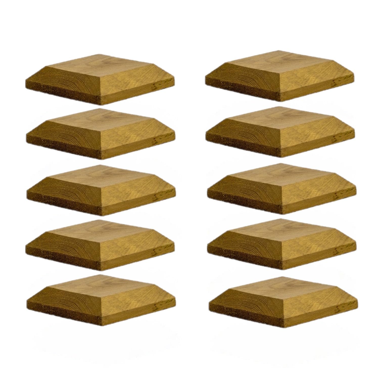 Timber Fence Post Cap | Fits 3x3" (75x75mm) Posts | Green | Square Posts | Pack of 10