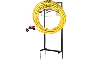 LUCKYSLYCYC Garden Hose Holder,Upgraded Water Hose Holders for Outside 150-Feet Hose Storage,Metal Hose Stand Sturdy Freestanding Hose Holder,Detachable Garden Hose Storage Rack for Outside Yard Lawn