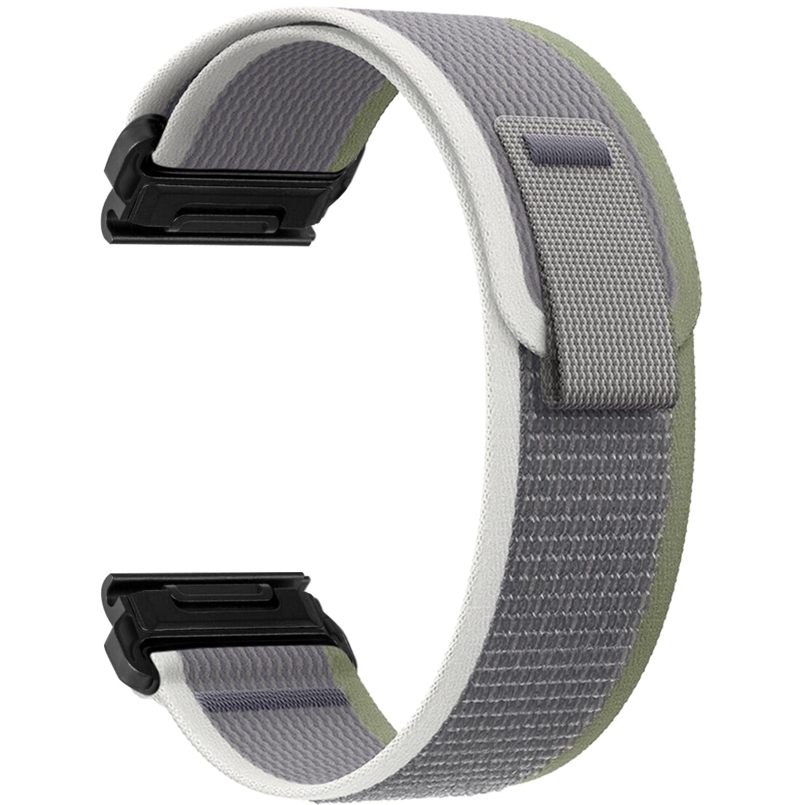 ZoRoll QuickFit 26 mm Nylon Strap for Garmin Enduro 3/Fenix 8 51mm/7X Pro Solar/7X/6X/5X/5X GPS, Sport Replacement Bracelet, Watch Band for Quatix 6X Solar/Tactix 7 Pro Edition - Green&Grey
