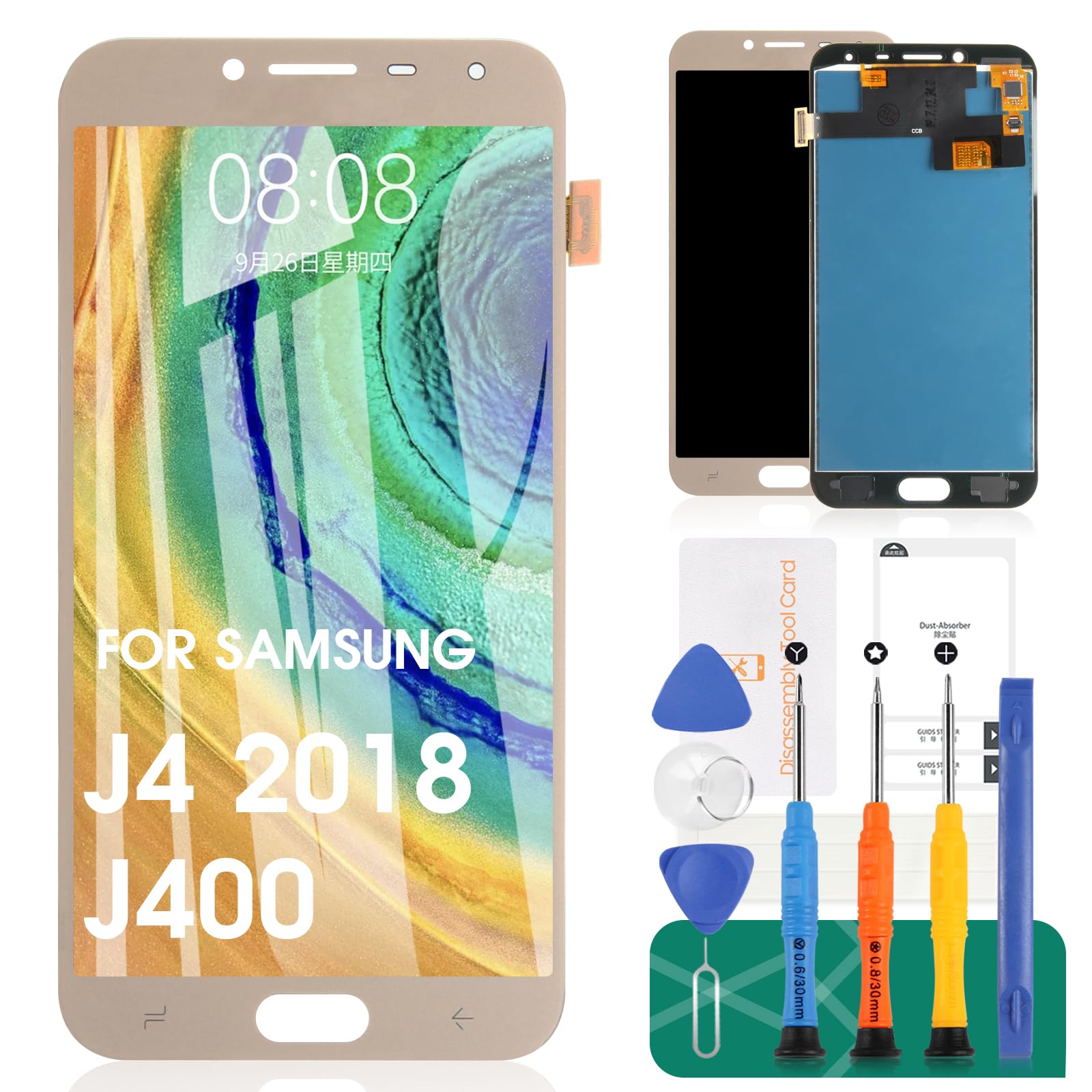 LCD Screen Replacement for Samsung Galaxy J4 2018 J400 J400F/DS J400G/DS J400M J400M/DS 5.5" LCD Display Touch Screen Digitizer New Assembly(Not Original AMOLED) (Black)