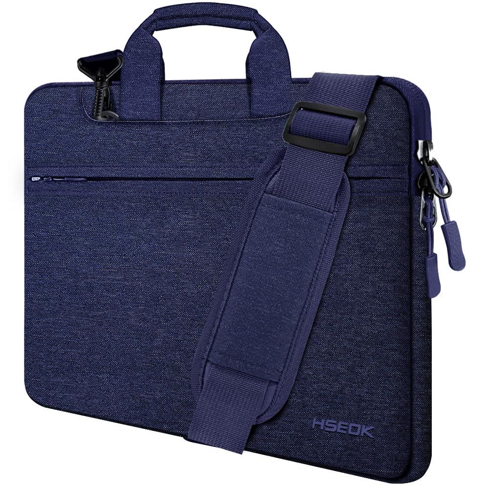 HSEOK 17.3 Inch Laptop Shoulder Bag, Water-Resistant & Shockproof Protective Computer Case Compatible with 17.3 inch Dell Asus HP Lenovo Acer MSI Notebooks, D02B01