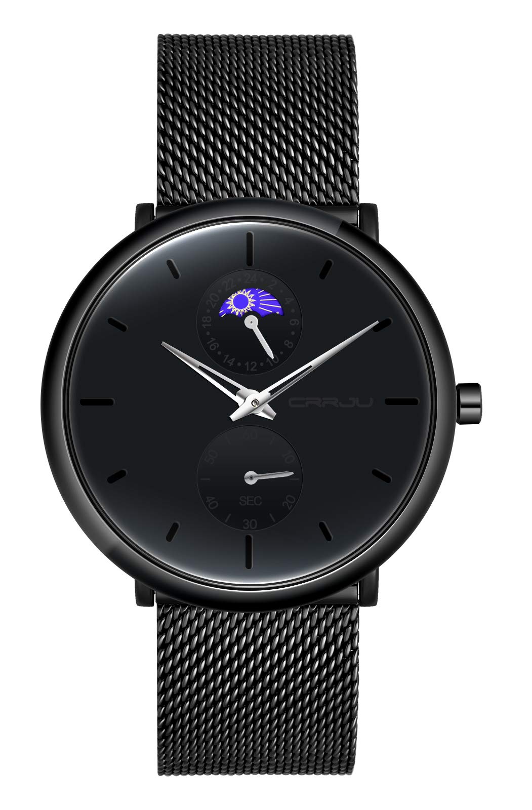 MicLee Men's Wrist Watches, Men's Boy's Quartz Watch, Business Watch, Multi-Function Casual Watch, Alloy Stainless Steel Watch, Mineral Glass dial Window, Stainless Steel mesh Band