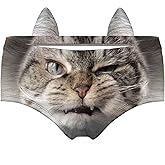 JINKAIJIA Women's Flirty Sexy Funny Naughty 3D Printed Animal Tail Underwears Briefs Gifts With Cute Ears