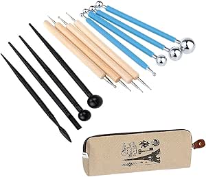 Ecjiuyi 12 Piece Ball Tools for Paper Crafts,Polymer Clay Tools,Sculpting Set Mandala Rock Painting Art