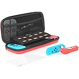 Amazon Basics Nintendo Switch Carrying Case and Screen Protector Protection Kit - Red