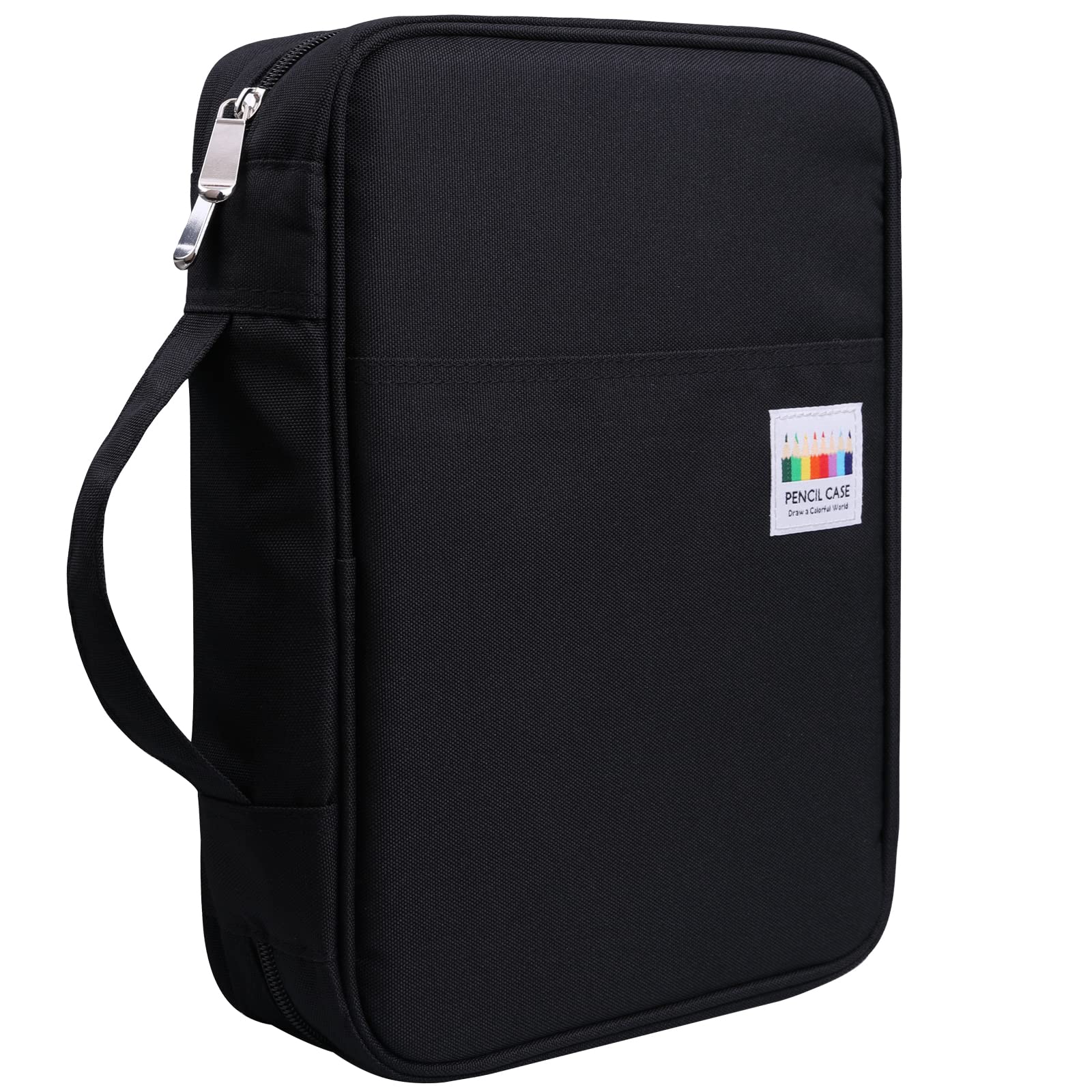 OVAKIA Large Pencil Case Waterproof Drawing Pen Holder Bag Hold 220 Colored Pencil or 200Gel Pen with Zipper Closure Slot Nylon Pen Organizer for Student or Artist