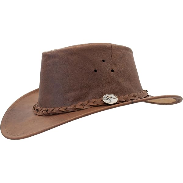 Kakadu Traders Australia‎ Kangaroo Leather Outback Hat Brown Western Cowgirl S KAKADU Traders Uluroo Kangaroo Leather Hat 5H42 Brown at  main image 4