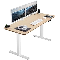 VIVO Electric 60 x 24 in Real Bamboo Standing