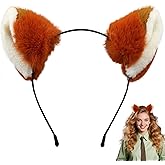 H-Style Fox Ears Headband for Fox Costume Women Adult - Halloween Animal Ear Hairband Cosplay Dress Up