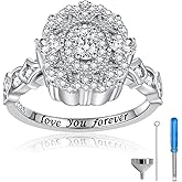 Sterling Silver Urn Ring for Ashes 925 Vintage Cremation Jewelry Ash Cubic Zirconia Butterfly Bereavement Keepsake Rings Memorial Gifts for Women