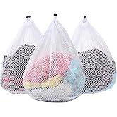 OKAKA 3 Pack XXL Mesh Laundry Bags for Delicates, Extra Large Laundry Wash Bags for Clothes,Bed Linen,Toys with Drawstring Closure Sturdy(3 XXLarge 28 x 26 Inches)