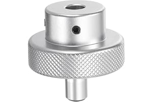 HARFINGTON Aluminum Alloy Handwheel 40mm OD 8mm Bore Lathe Hand Wheel with Rotate Handle Aluminum Milling Machine Handle with Wrench and 2pcs Screws for Milling Machine Lathe, Silver Tone