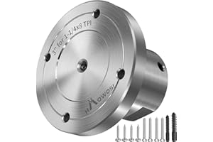 HAOWOSI Wood Lathe Steel Faceplate 3",Faceplate for Wood Lathe,Lathe Face Plate Fit for 1-1/4" x 8TPI Spindle with Screwchuck