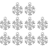 Operitacx 10 Pcs Christmas Snowflake Pendant Bulk Jewelry Mini Christmas Snowflake Charm Ornament DIY Charm Craft Jewelry Making Necklace