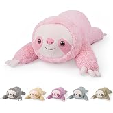 gnomantic Sloth Weighted Stuffed Animals, Plush Pillow for Kids | 22 Inch, 4.5lbs Pink