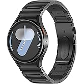 No Gap Metal Bands for Samsung Galaxy Watch Bands 7/6/5/4/FE 44mm 40mm,Galaxy Watch 6 Classic Band 47mm 43mm,Watch 5 Pro 45mm,Watch 4 Classic 46mm 42mm,20mm Stainless Steel Strap for Men Women