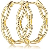 Degerde 14K Gold Hoop Earrings Gold Hoop Earrings for Women Earring Design Hypoallergenic Lightweight Hoops Earring for Women 22 mm/ 25 mm