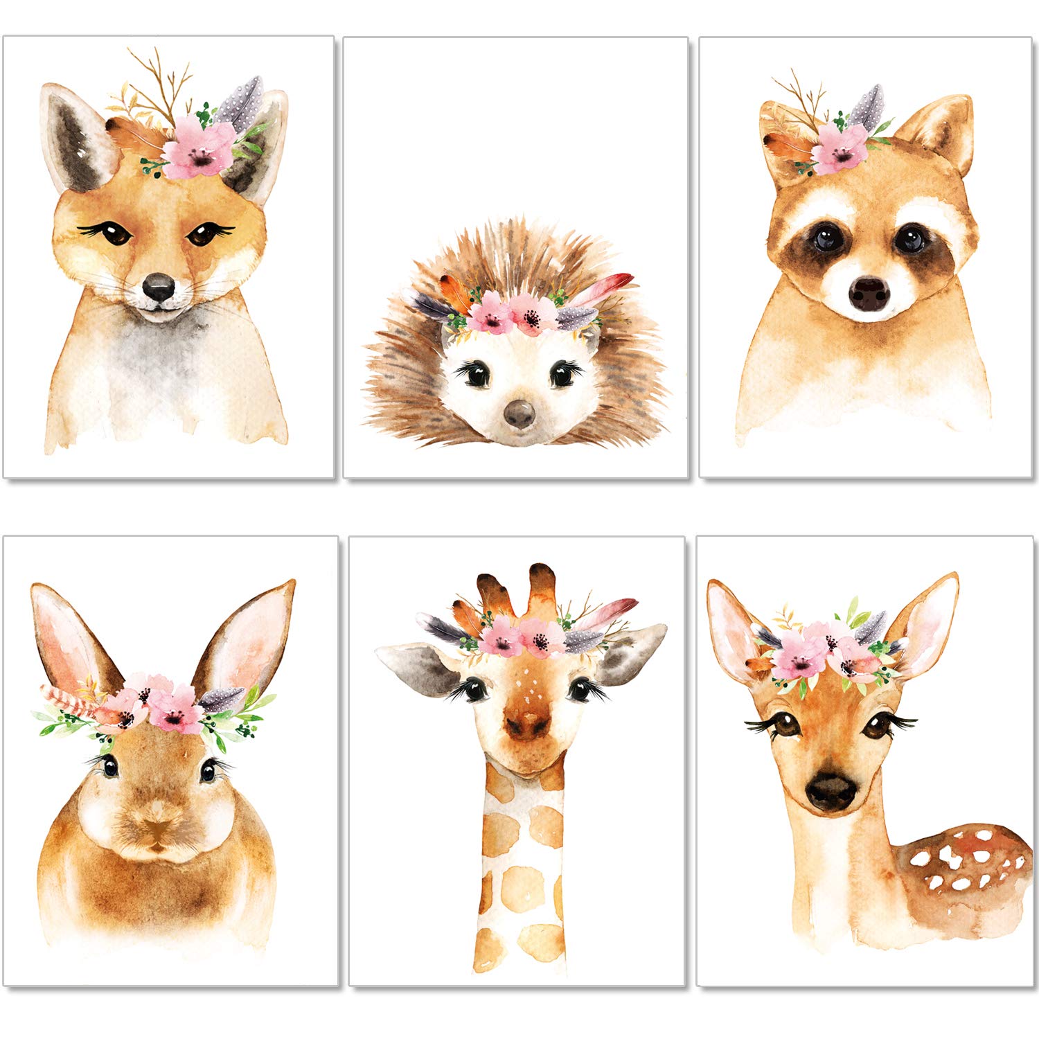 artpin® Set of 6 posters for children's room, A4 pictures, baby room, boho decoration, girls wall pictures, P39