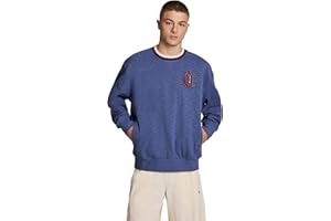 Champion Mens Indigo Dye Crewneck Sweatshirt, Oversized Fit, Midweight, DistressedSweatshirt