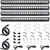 Barrina T5 Grow Lights for Indoor Plants, Full Spectrum Grow Light, 1ft LED Plant Light, Black Cover LED Grow Light Strips, 3 Mounting Modes, Magnetic Installation, Plug and Play, 5000K, 4 Packs