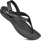 AEROTHOTIC Comfortable Arch Support Slingback Flats for Women Sandals Cute Soft T-Strap Toe Post Casual Fashion Dressy Flip Flops Vacation Essentials