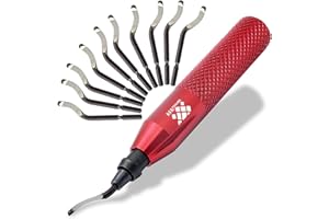 AFA TOOLING APPROVED FOR AUTOMOTIVE AFA Tooling - Deburring Tool with 11 High Speed Steel Swivel Blades - Works on Metal, Resin, PVC Pipes, Copper, Plastic and 3D Printed Edges - Plumbing & 3D Printing Burr Removal Reamer Tool