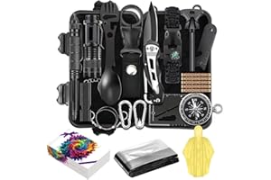 GOGCAMP Survival kit,16 in 1 Professional Survival Gear Tool kit, Camping Gear, Camping Essentials, for Father's Day, Christmas, Hiking, Hunting