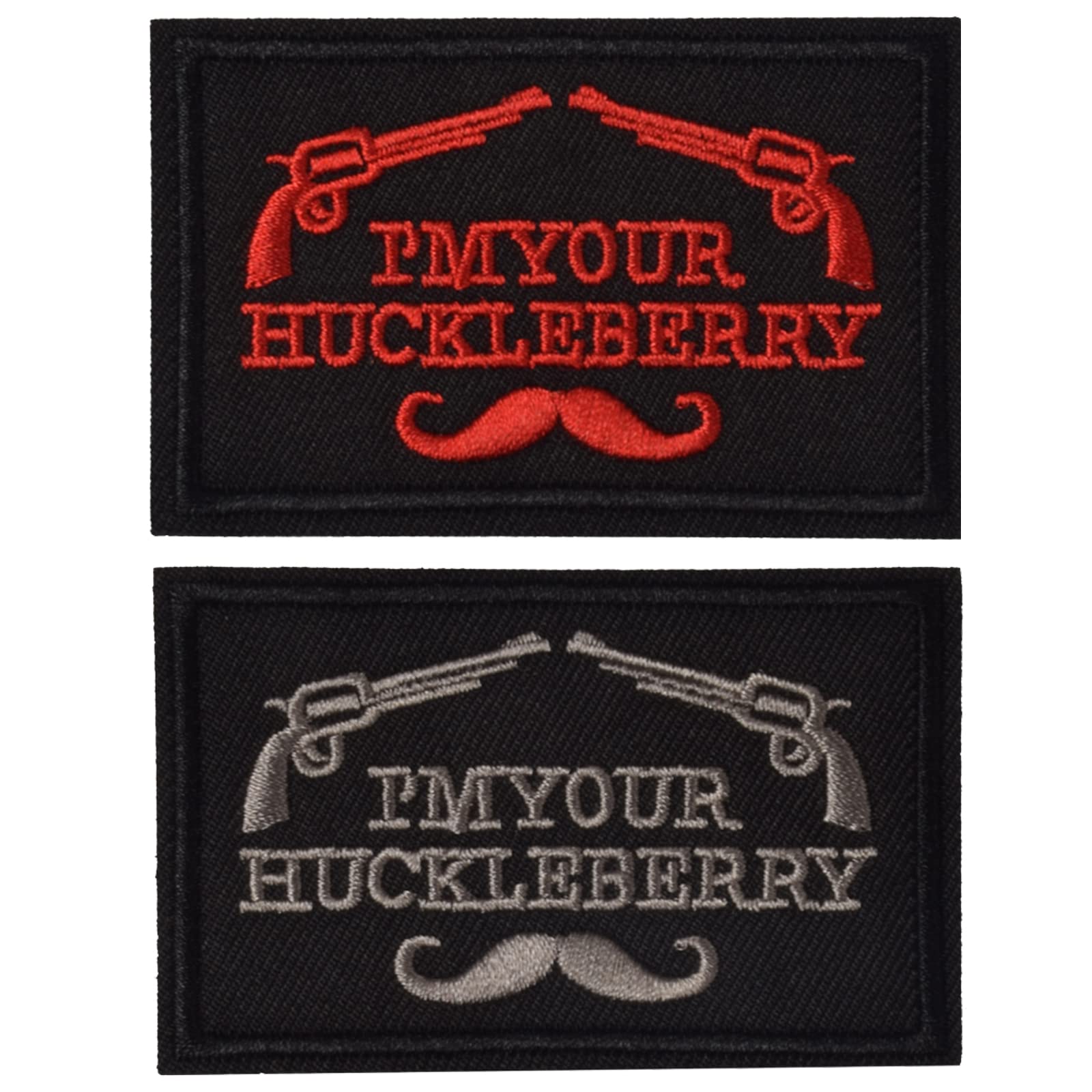 GYGYL 2PCS I'm Your Huckleberry Funny Tactical Military Morale Patch, Hook and Loop Applique for Military Uniform Tactical Bag Jacket Jeans Hat