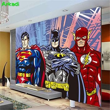 Amazon Com Mural Wallpaper 3d Wall Mural Batman Superman