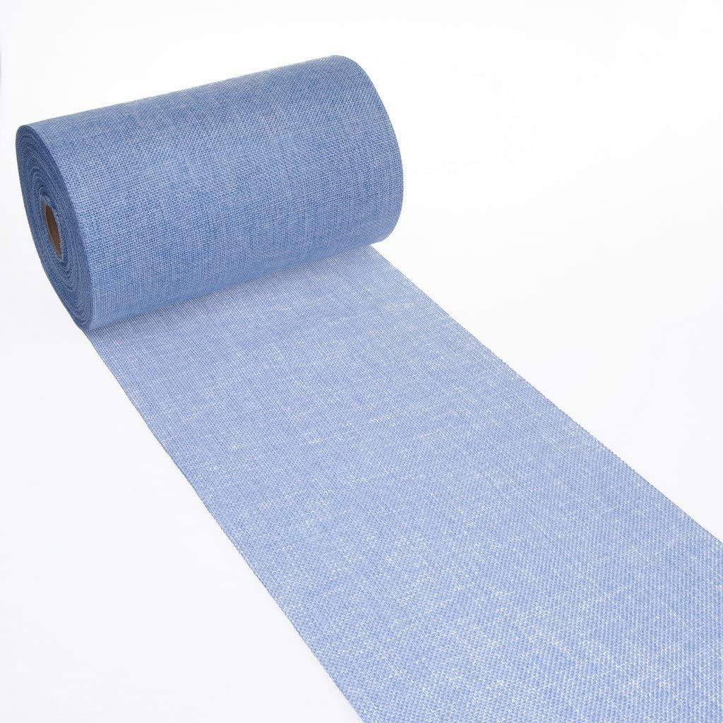 Deko AS GmbH Table runner in shabby chic style, linen look, 20 cm x 5m, light blue, 69-200-5-15
