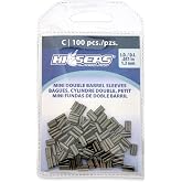 Hi-Seas Mini Double Barrel Copper Crimp Sleeves, 1.3 Millimeter Inside Diameter, 100-Pieces , Black