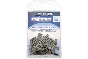 Hi-Seas Mini Double Barrel Copper Crimp Sleeves, 1.3 Millimeter Inside Diameter, 100-Pieces , Black