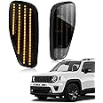 KEEGTBOX Smoked Lens Amber Front fender LED Side Marker Lights Compatible with Jeep Renegade SUV 2015 2016 2017 2018 2019 2020 2021 2022 2023 Front bumper Side marker Lamps 2PCS